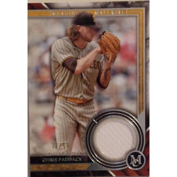 Chris Paddock 2022 Topps Museum Collection Meaningful Material Relic 32/50 - Picture 5 of 6